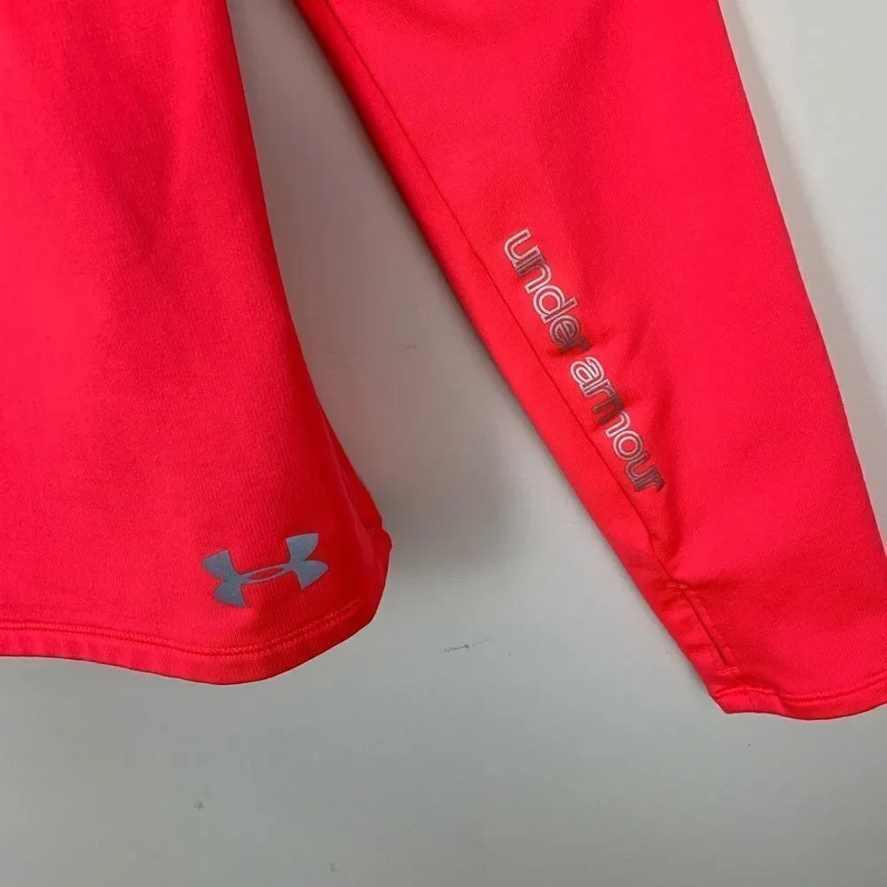 Under Armour Orange Youth Fitted Coldgear ‎ Shirt Sz Lg